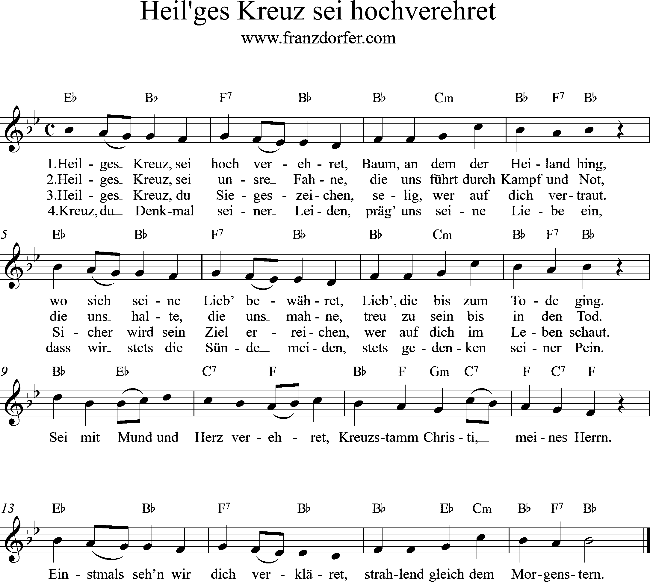 Noten- Heilges Kreuz